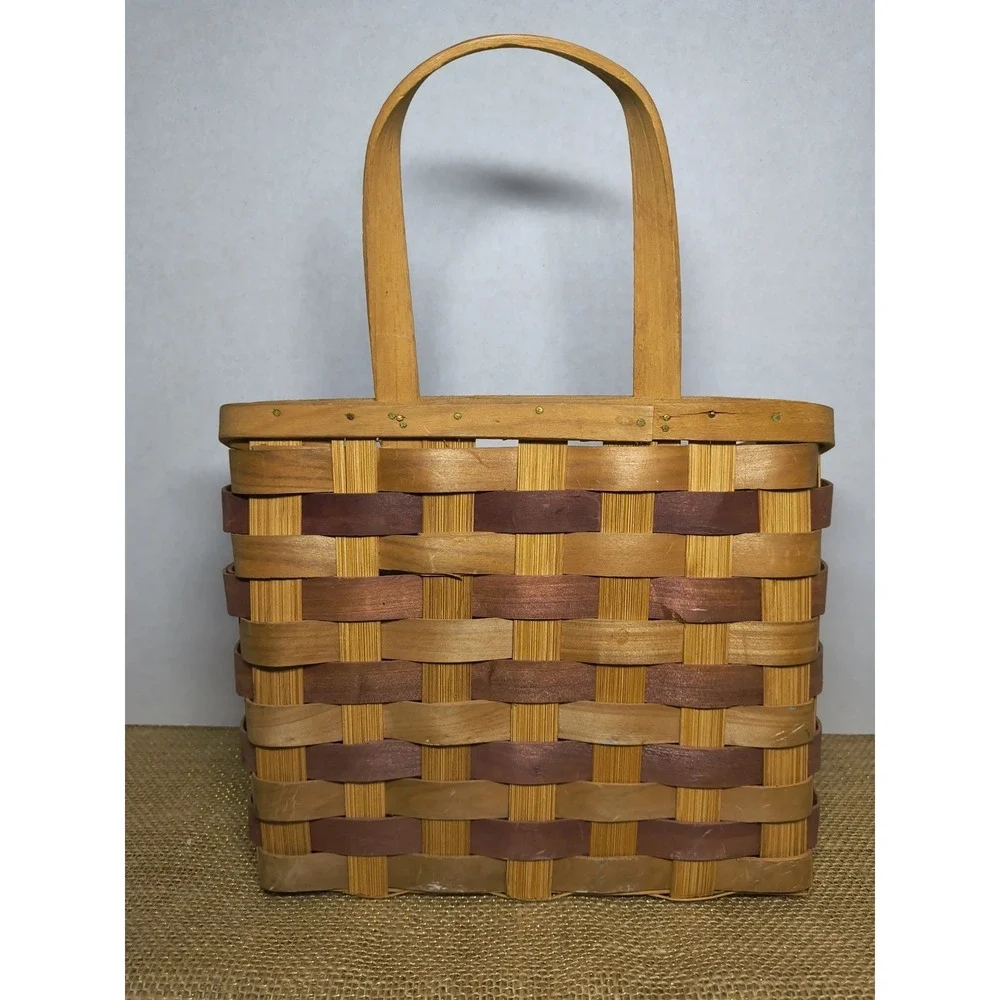 Stars & Stripes American Flag Basket W Handle Americana Home Decor Table Or Wall